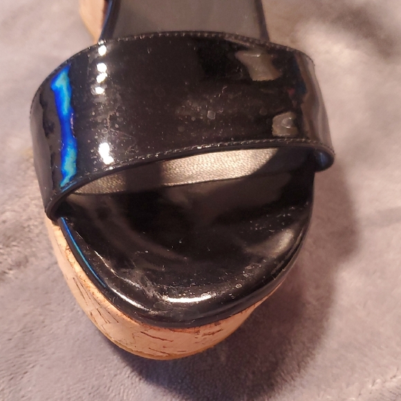 Stuart Weitzman Black Patent Leather Wedges - Picture 9 of 13